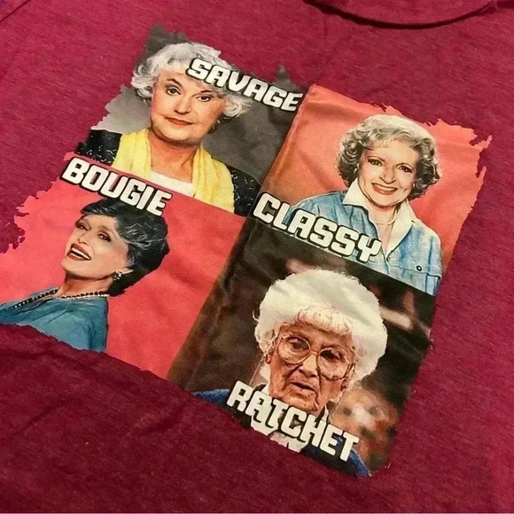 Women’s Golden Girls Purple “Savage Classy Bougie Rachet” tshirt size medium - Picture 2 of 4